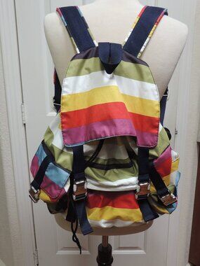 Large Le SportSac Voyager Backpack Straps Drawstring Lots of Pockets Travel